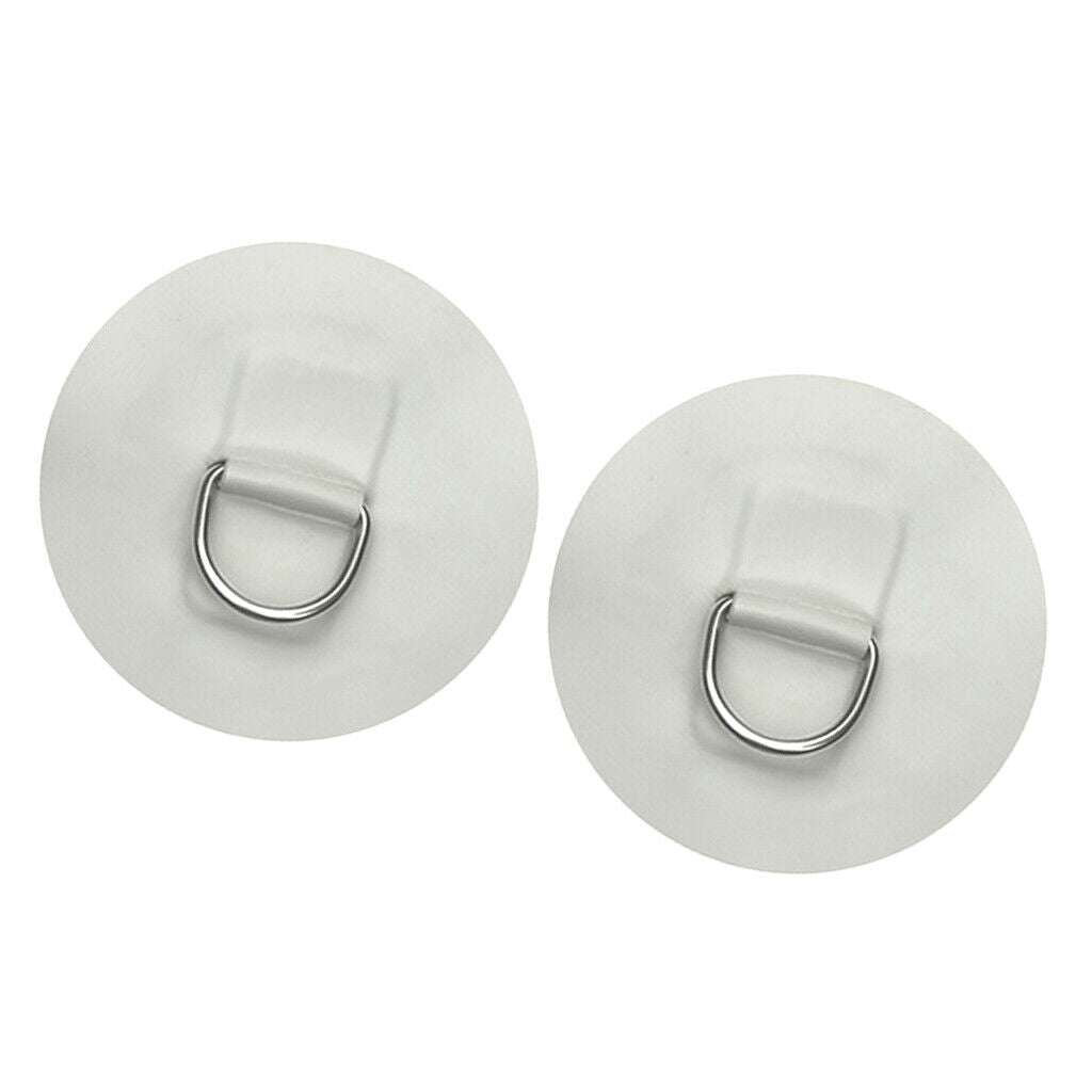 2pcs 4" Stainless Steel Boat Raft Dinghy Surfboard D-Ring PVC Patch Pad