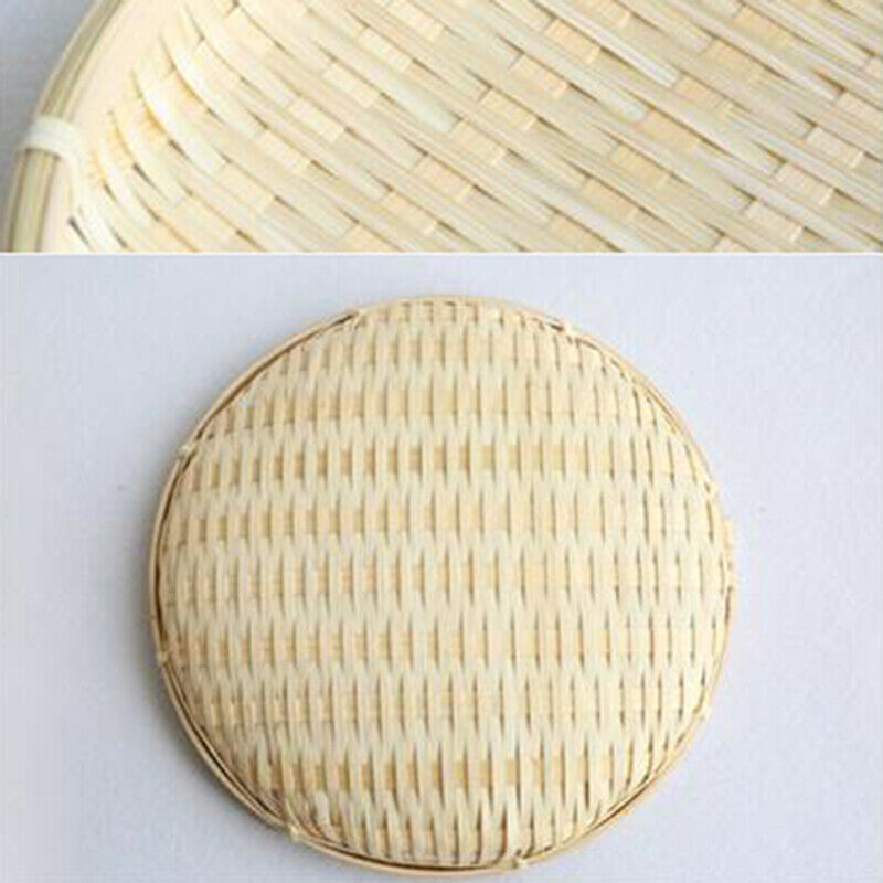 Bamboo Weaving St Baskets Tier Rack Wicker Fruit Bread Food Storage Kitchen DeY5