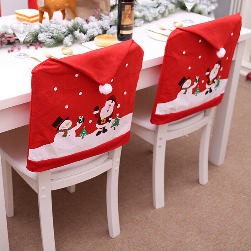 Christmas decors chair covers dining seat santa claus home party decor cl.l8
