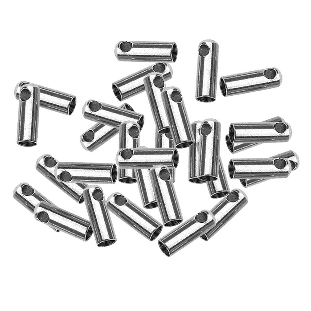 30x Stainless Steel Jewelry Clasp Leather Cord End Clasp Jewelry Making 3mm