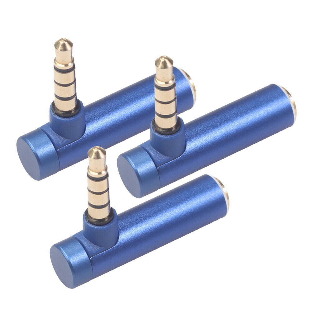 3x Alloy 3.5mm Earphone Adapter Plug Connector for Mobile Phones Tablets