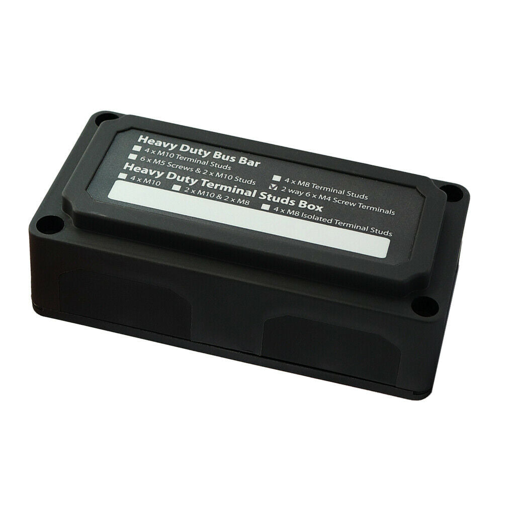 Heavy Duty Bus Bar / Distribution Box & Screw On Cover - 100A -48V