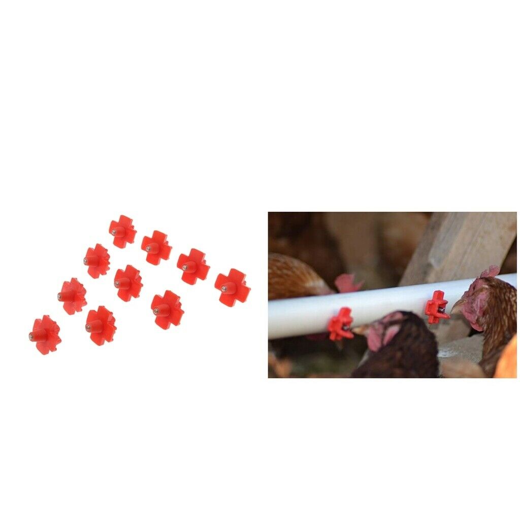 20PCS Chicken Duck Bird Rabbit Water Drinker Fountain Poultry Water Nipple