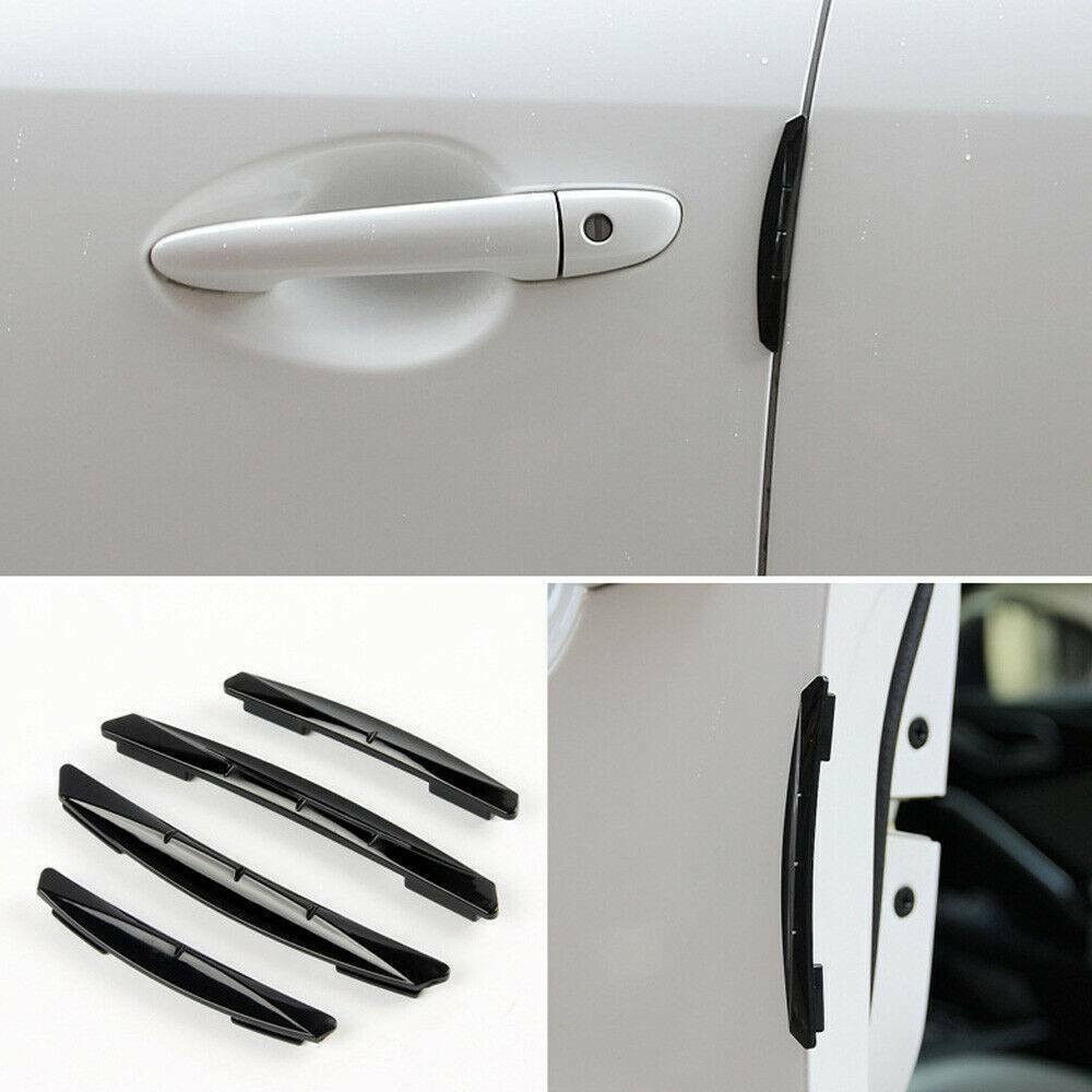4Pc Car Door Edge Scratch Anti-collision Protector Guard Strip Accessories Black