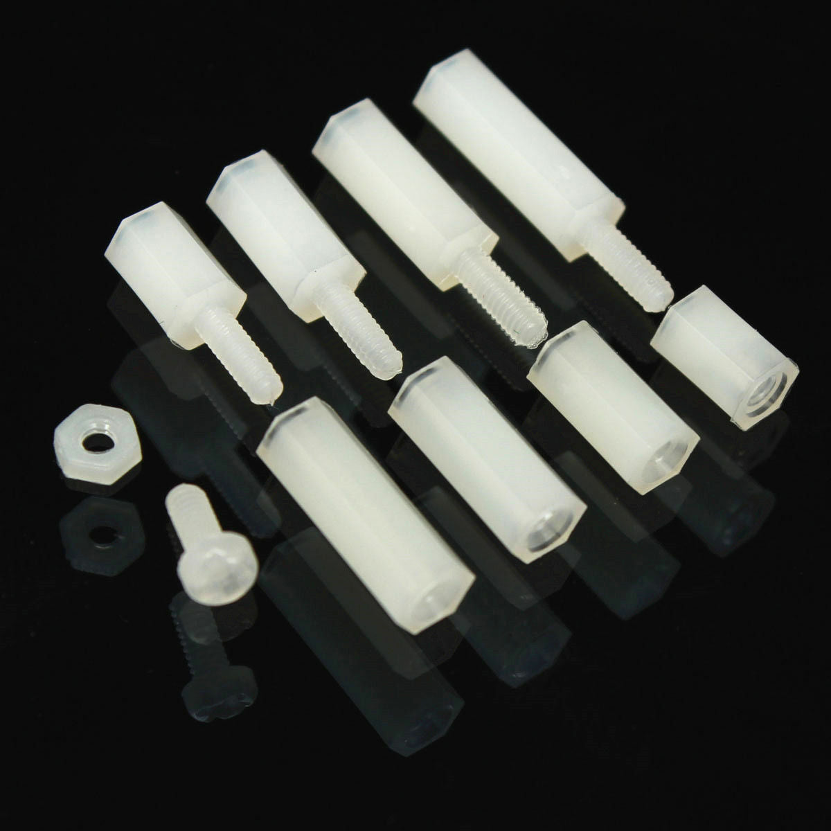 M2 Nylon Hex Spacers Screw Nut Assortment Kit Stand off Plastic Accessories Set