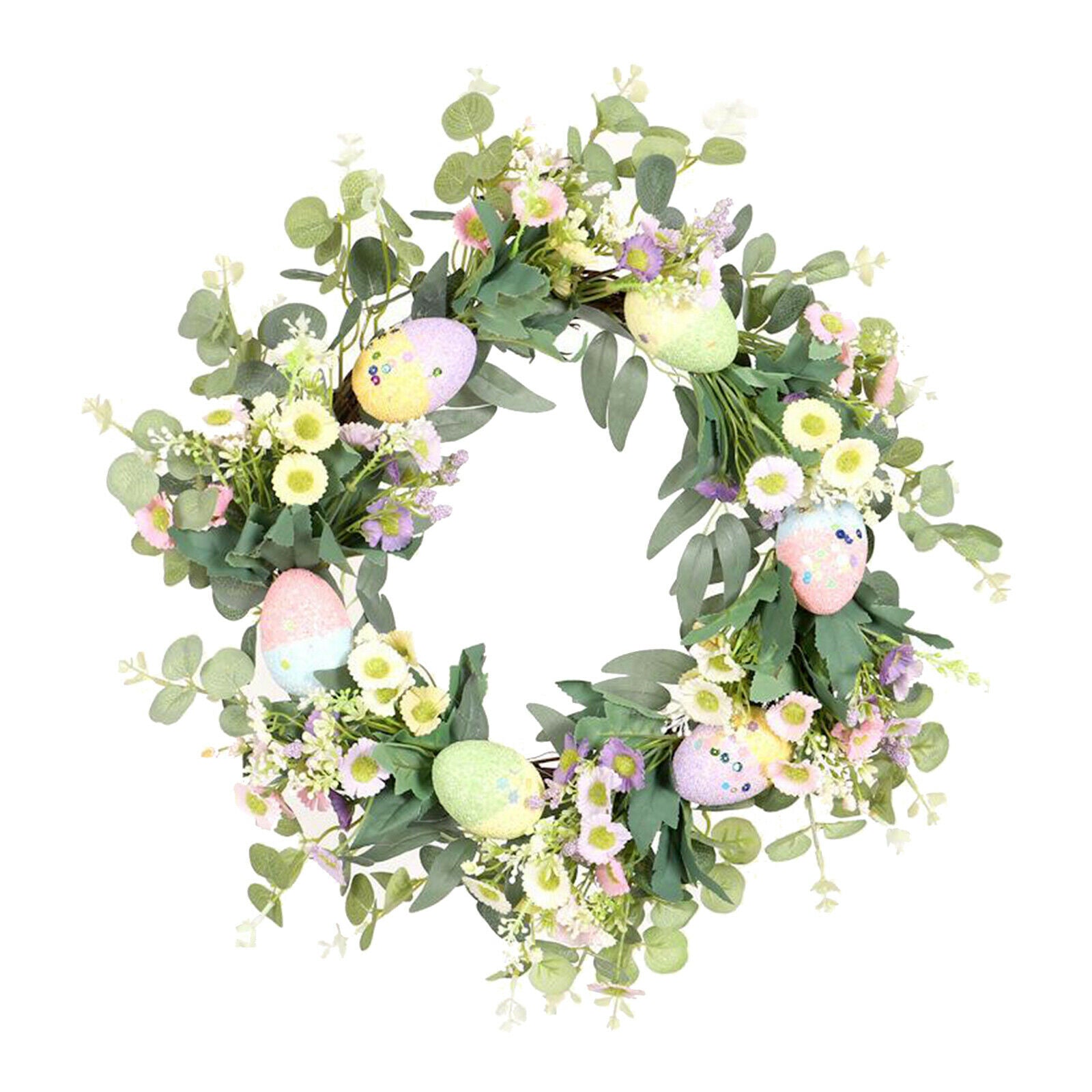45cm Daisy Easter Door Wreath Silk Flower Front Door Wedding Party Garland