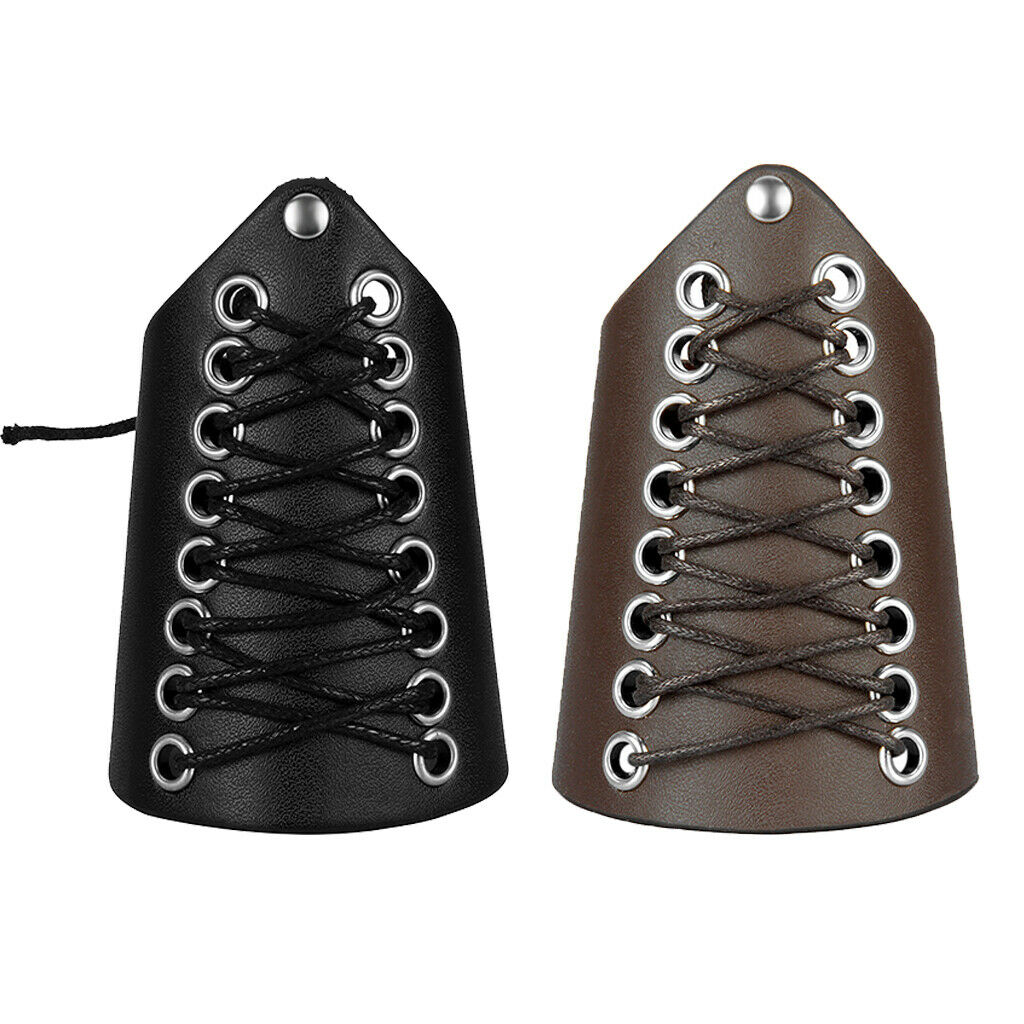 2x PU Leather Punk Arm Guard Wristband Medieval Knight Wrist Bracer for Men
