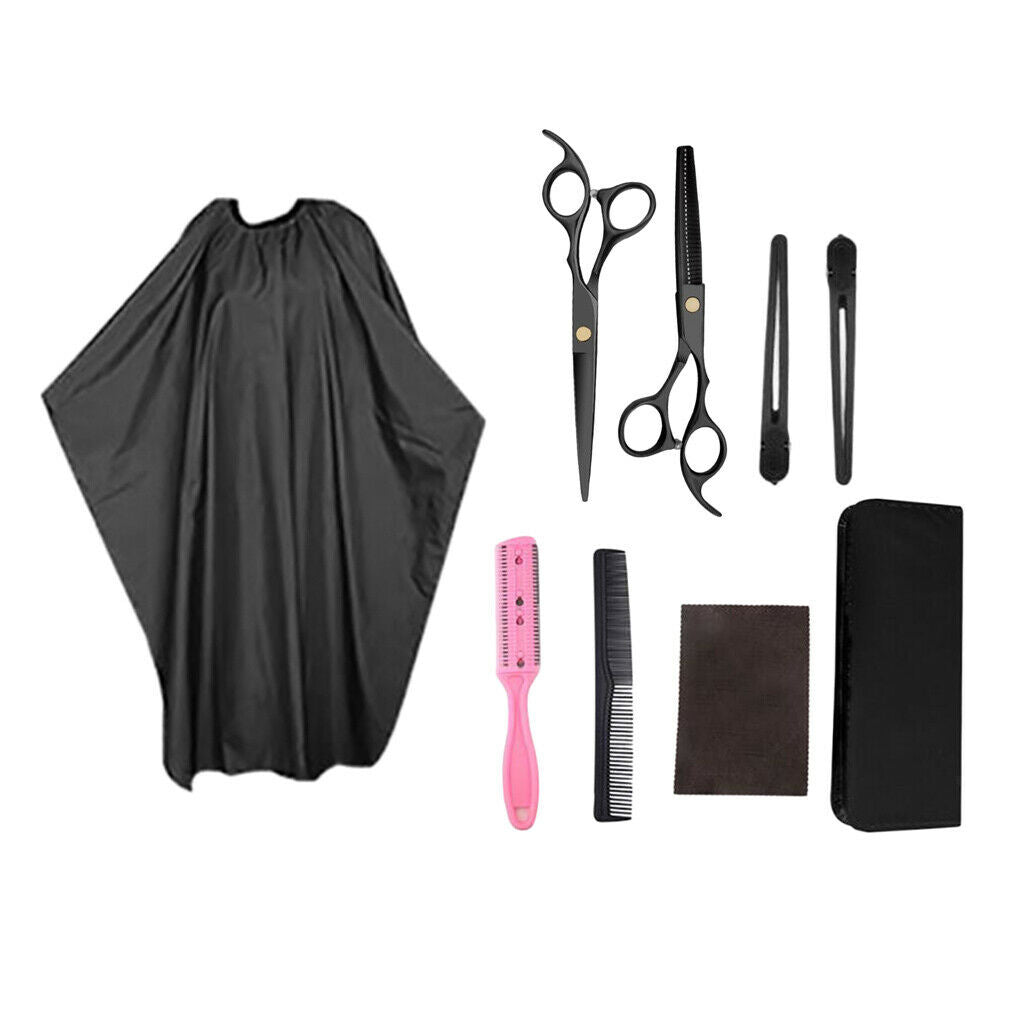 8x Professional Salon Hair Cutting Scissors Thinner Home Barber Shears Razor Set