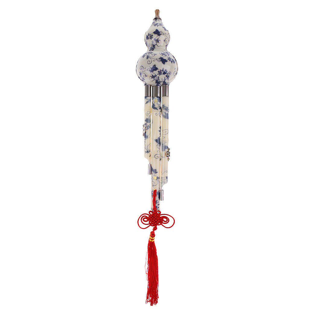 Chinese Handmade Hulusi Pumpkin Flute. Ethnic Musical Instruments Key