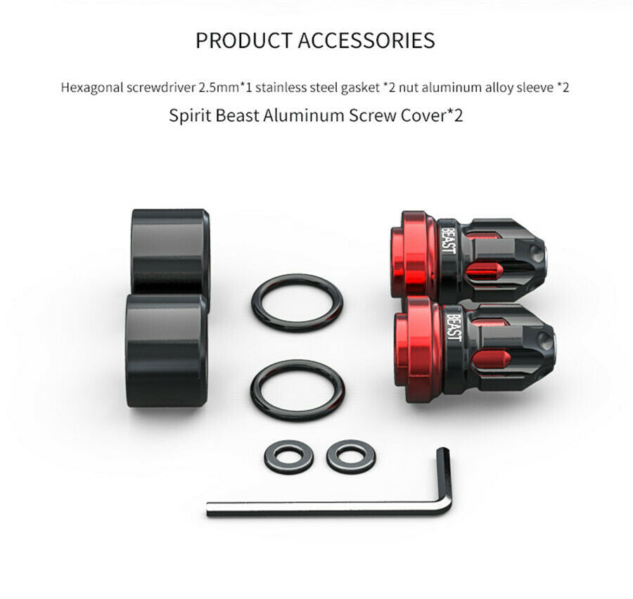 2 Pcs CNC Motorcycle Screw Cap Body Frame Accessories 8mm Decorative Nut Cover