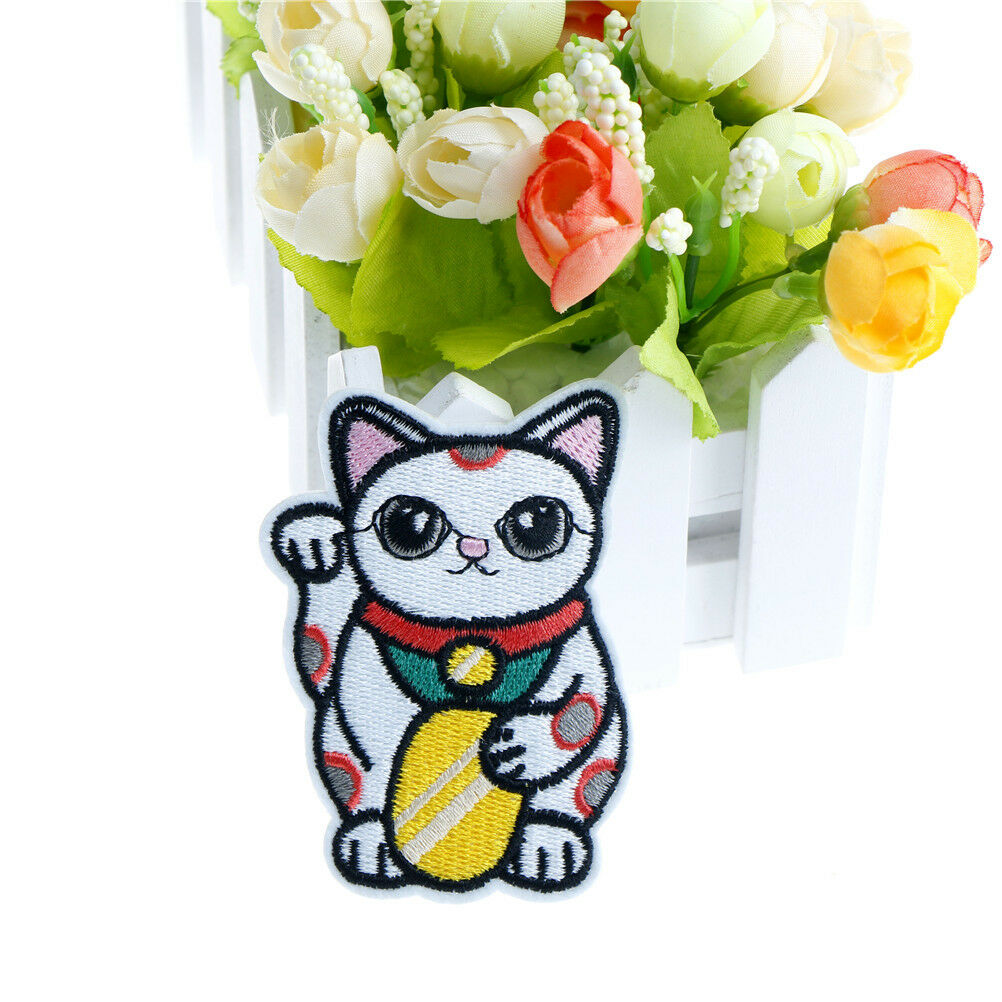 lucky cat cloth badges patch embroidered applique sewings patches cloth.l8