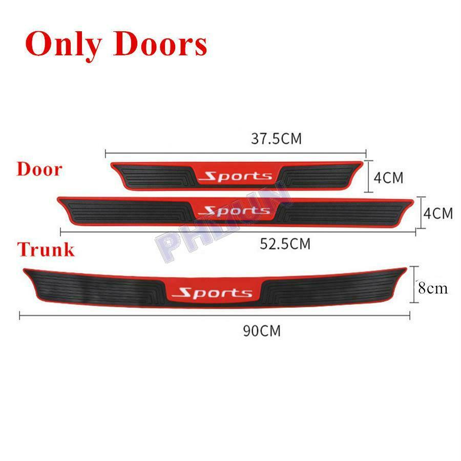 4x Black Rubber Car Door Scuff Sill Cover Panel Step Protector Universal Trim