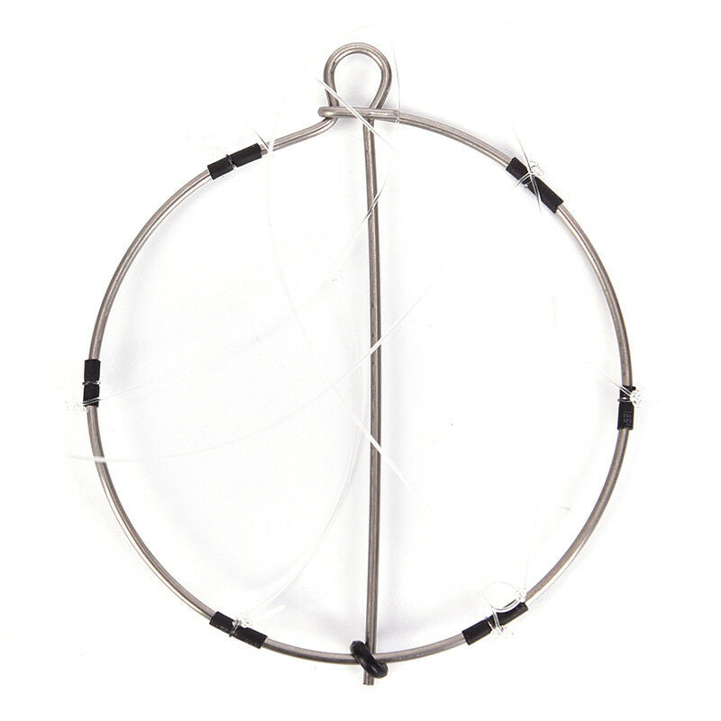 1PCS 6-Ring Portable Fishing Shrimp Crab Cast Trap Catch Crabs Tool Set.l8