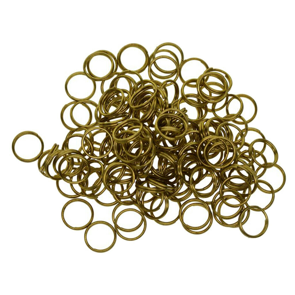 50x Split Brass Rings Small Key Rings Large Keychain Rings