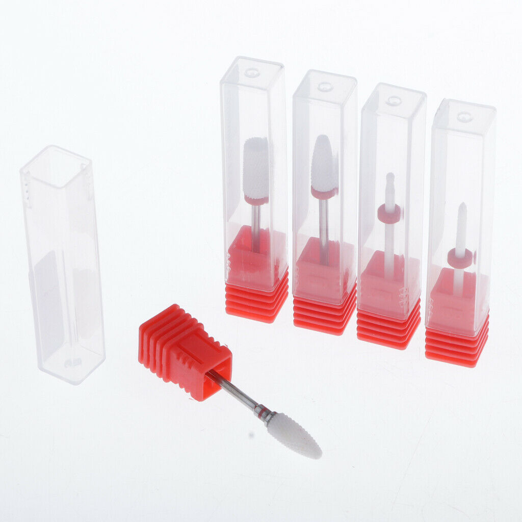 5x Ceramic Nail Drill Bits Set 3/32 "Sanding Polishing Bit