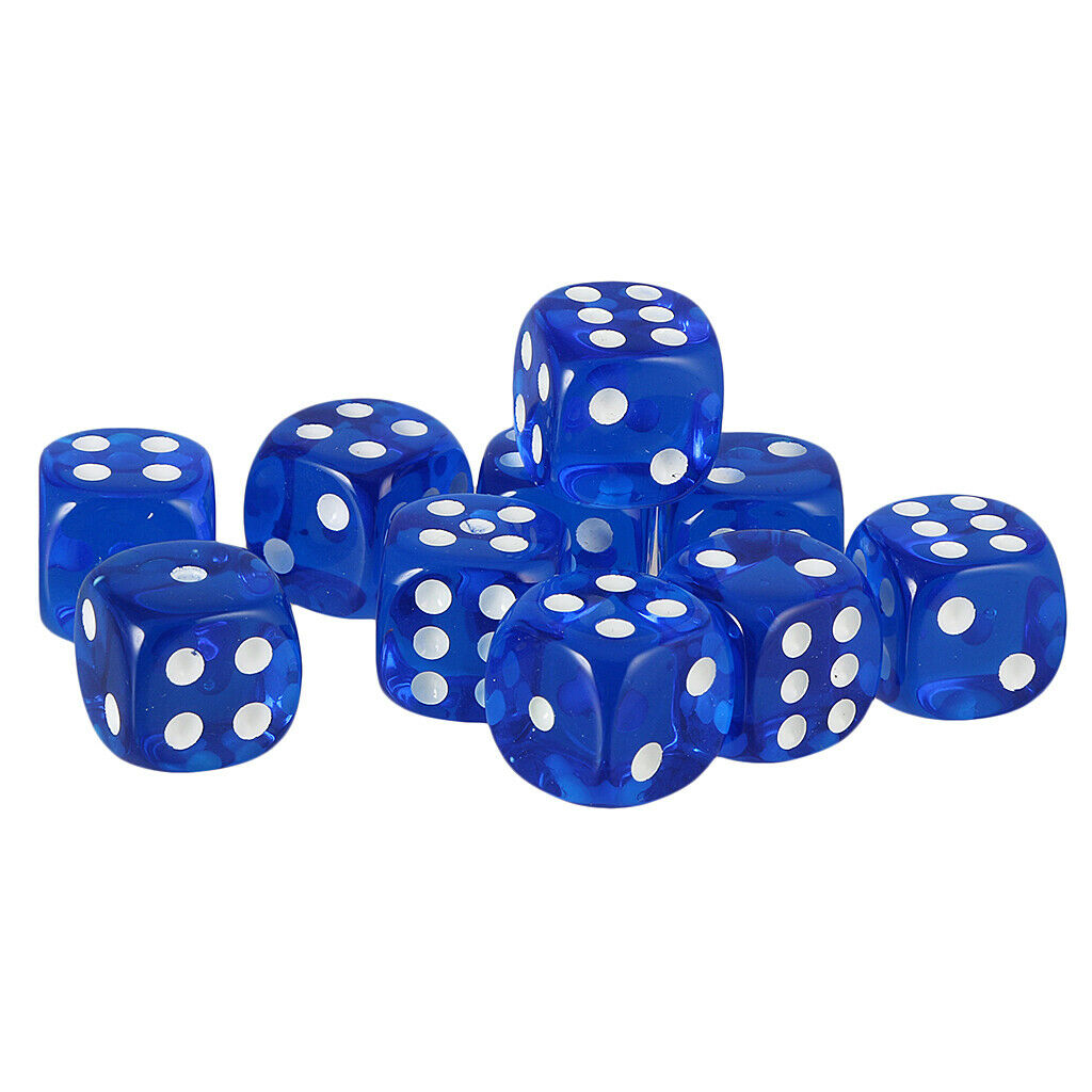 20 Pieces Acrylic Six Sided D6 Dice for TRPG Party Board Game Toys