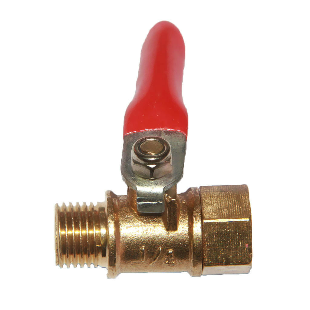 Brass Ball Valve Lever Handle NPT Female to Male Shut Off Valve 1/4" Red