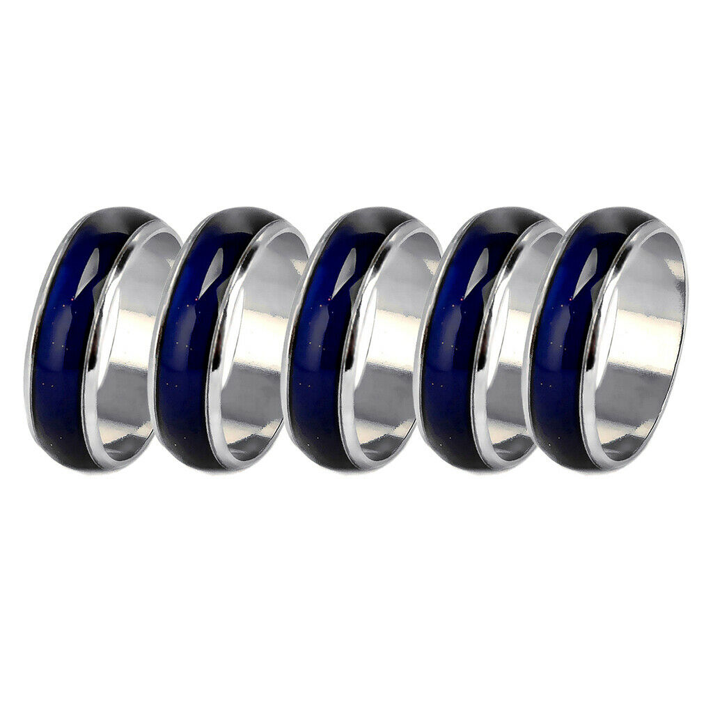 5 x Unisex Mood Rings Changeable Ring Alloy US Size 6-10