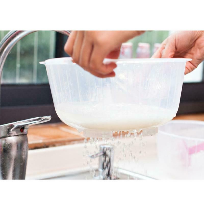 Rice Washing Bowl with Side and Bottom Drainers for Fruits and Vegetables Kitche