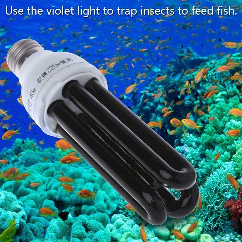 E27 15/20/30/40W UV Ultraviolet Fluorescent Blacklight CFL Light Bulb Lamp 220V
