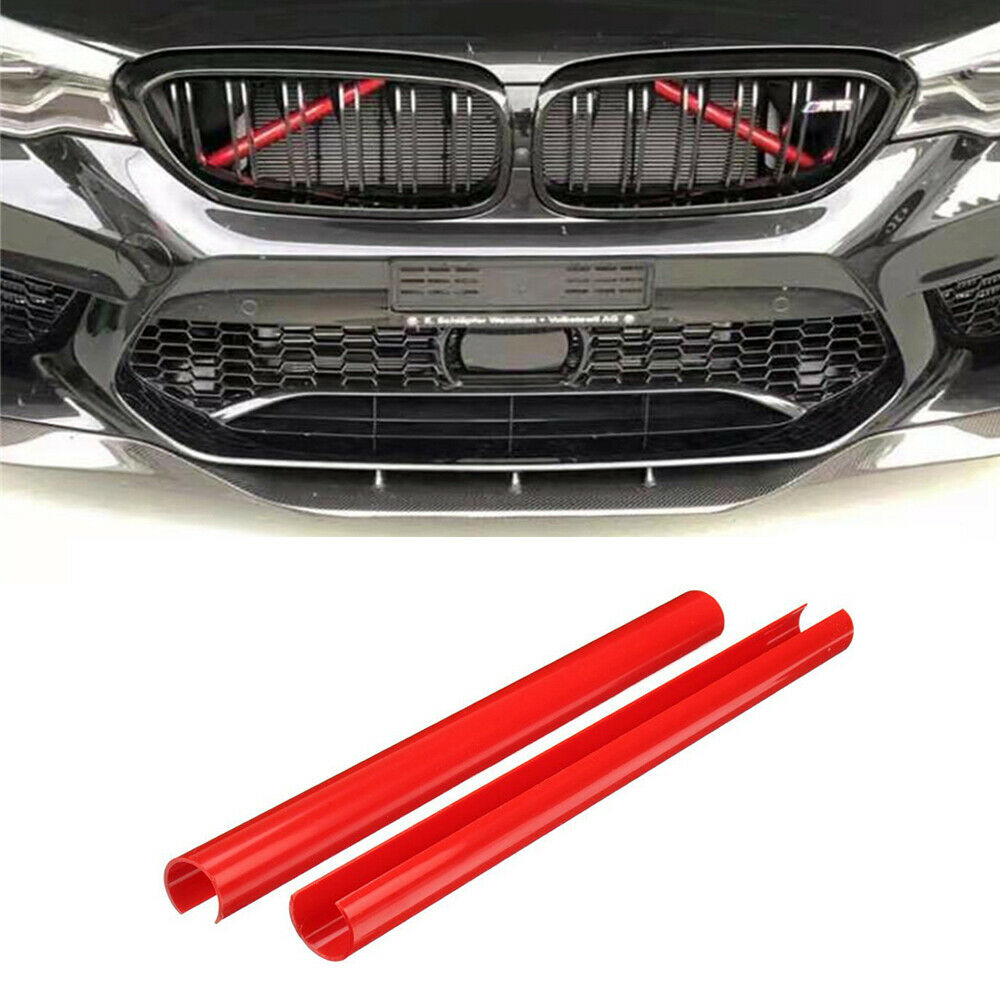 Glossy Red Grille Grill Clips Grilles Inserts For BMW F30 F20 M Sport 2012-2018