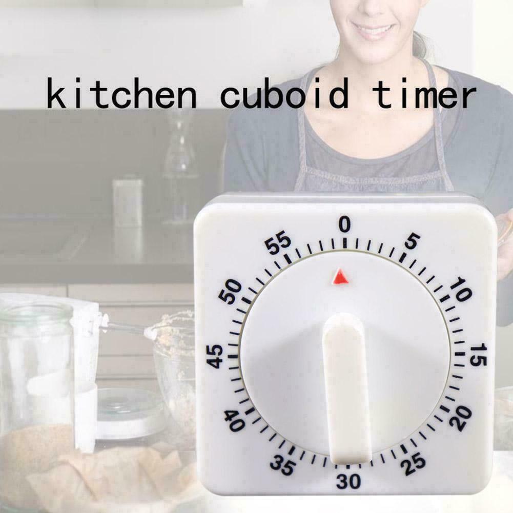 60Minutes Kitchen Timer Count Down Alarm Reminder White Square Timers A8J9