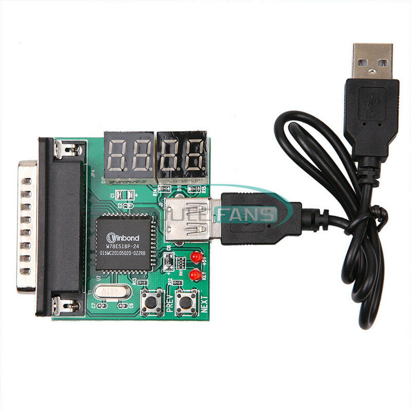 4-Digit Laptop PC Motherboard USB & PCI Analyser Diagnostic Card Tester