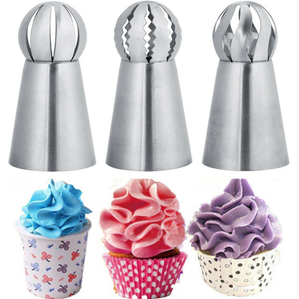 3pcs russian flower icing piping nozzles tips pastry cake diy baking too.l8