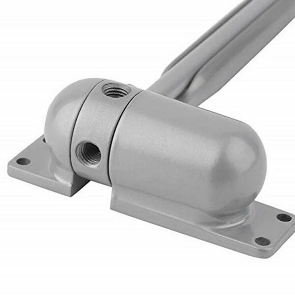2x Zinc Alloy Door Closer Fire Rated Automobile Adjustable Door Stopper Gray
