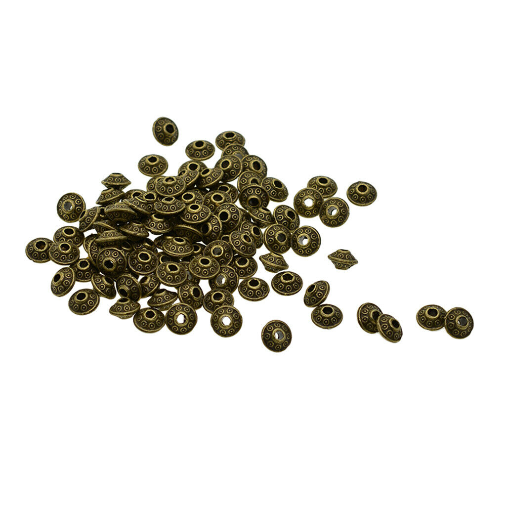 100 Pcs Metal Beads Cone Pattern for DIY Bracelets Jewelry Making Materials