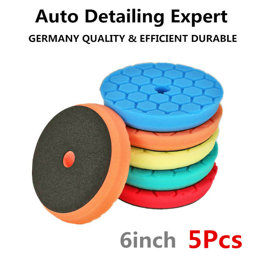 5Pcs 6inch 150mm Polishing Pads Sponges Wax Foam Buffing Polishing Buffer Pads