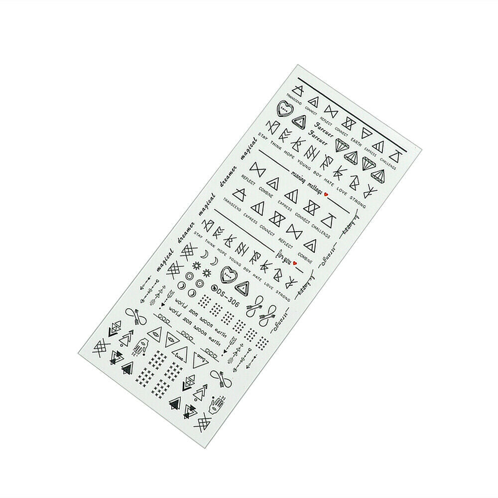 Nail Art Water Decals Transfer Stickers Letter Manicure DIY Tips Nails Decor NEW