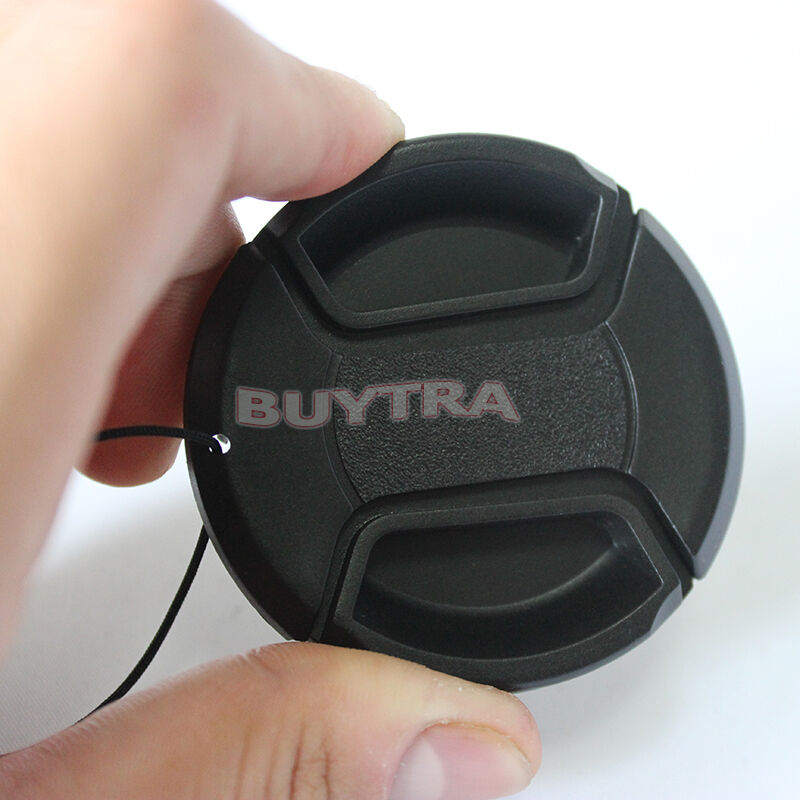 55mm Center Pinch Snap on Front Cap Cover For SLR camera Lens Filter Blac.l8