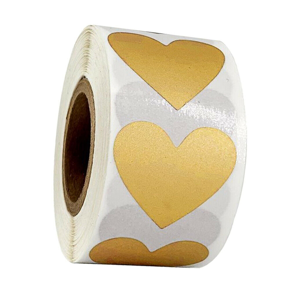 300Pcs/Roll Kraft Stickers Adhesive Labels for Gift Wrapping Decors Golden