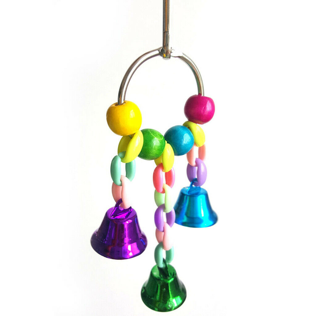 7 Pieces Bird Parrot Chewing Bell Toys Set Cockatiel Budgie Multicolor