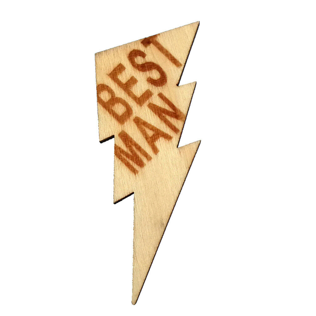 Best Man Wooden   Style Men's Brooch Groom Badge for Rustic Wedding