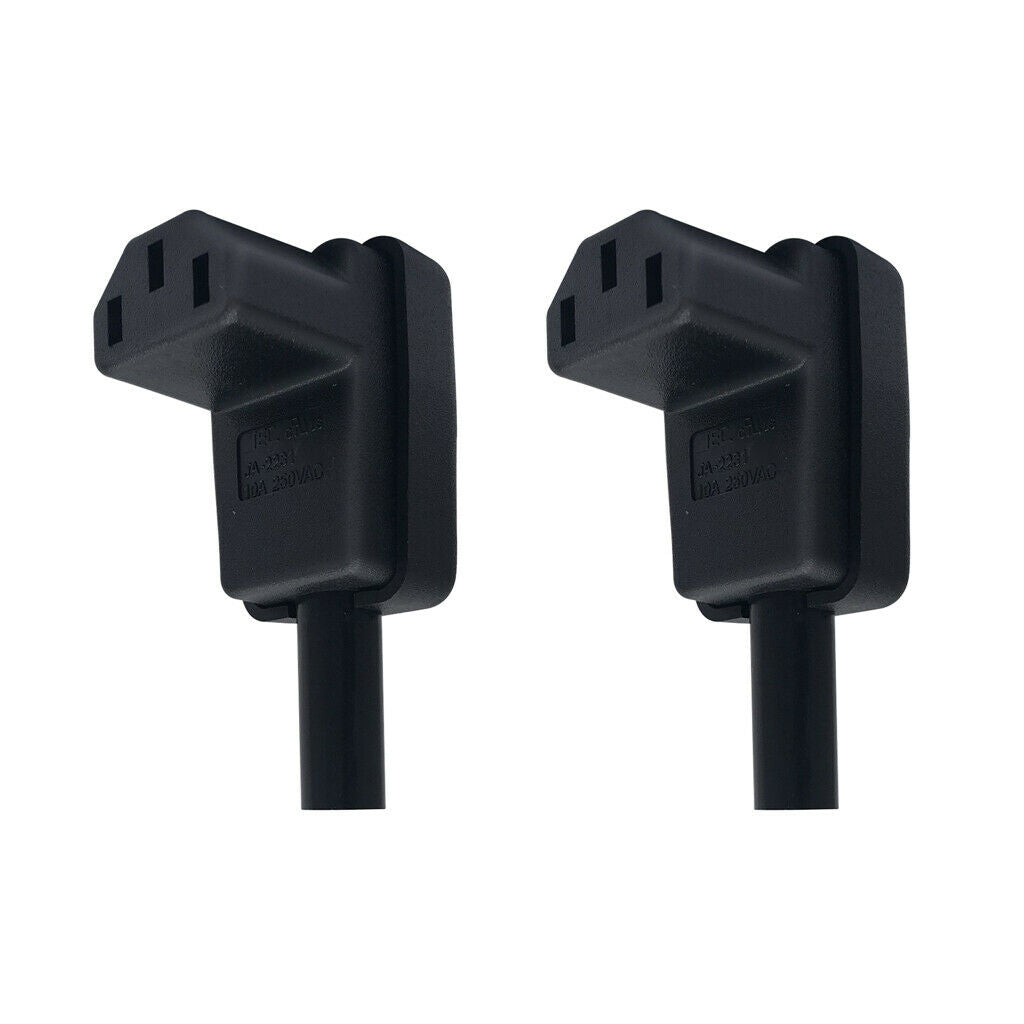 2Pcs C13 Power Plug 90 Degree Right Angle IEC 320 C13 Female Wire Adapter
