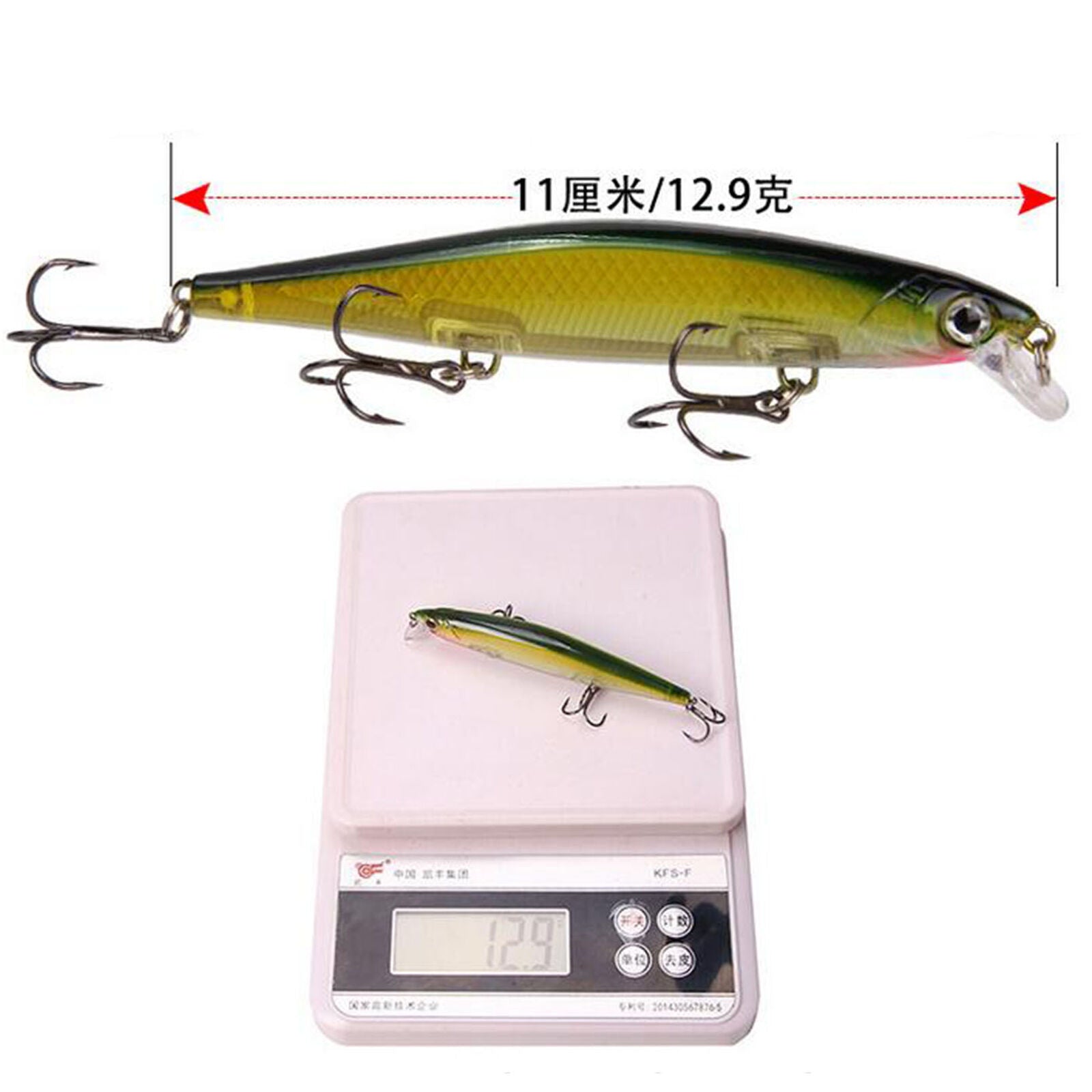 10pcs  Ito Vision Oneten 110 Sinking minnow Bass Fishing Lure 3hooks 14g