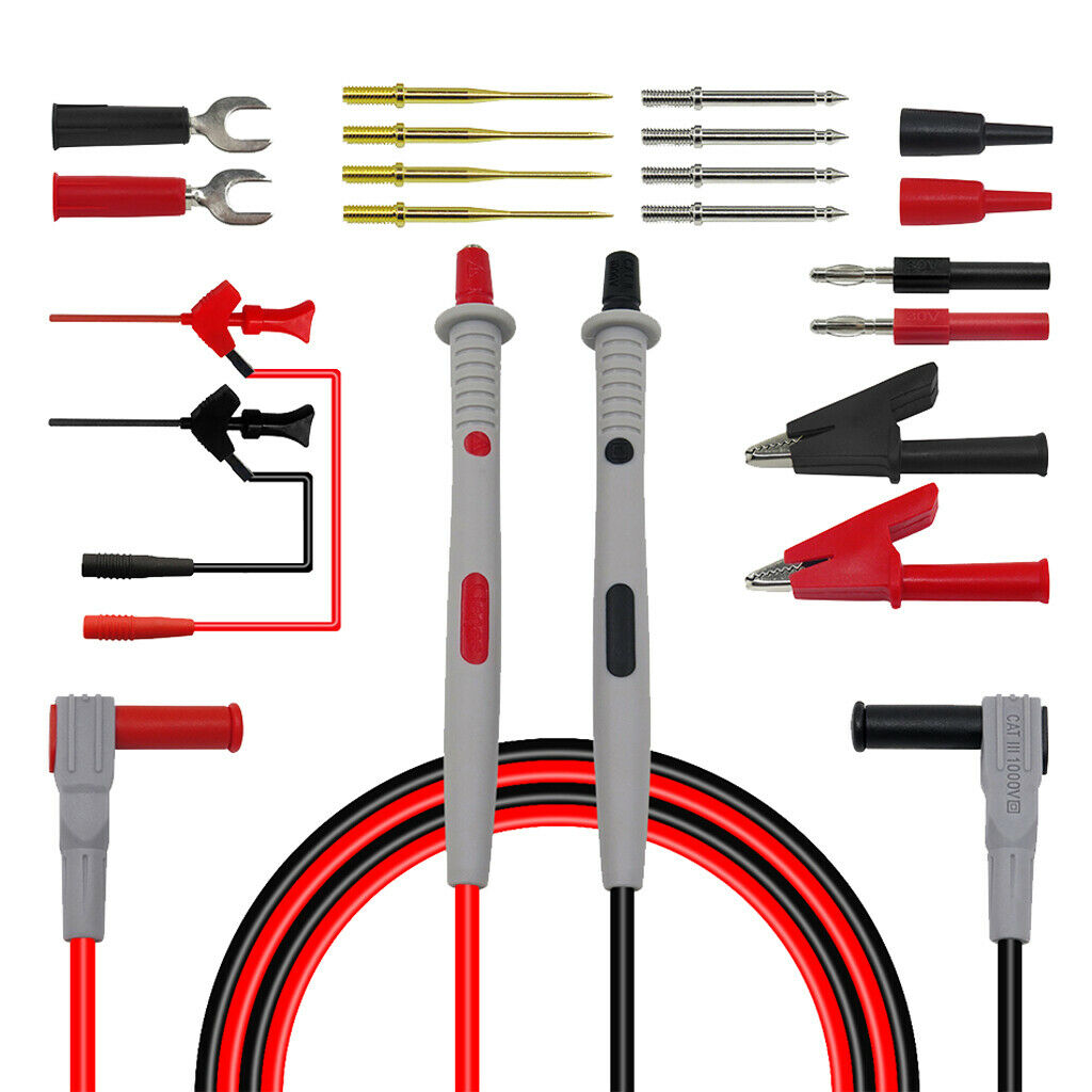 Banana Plug Electronic Test Lead 20-in-1 Multimeter Meter Test Probe Kit