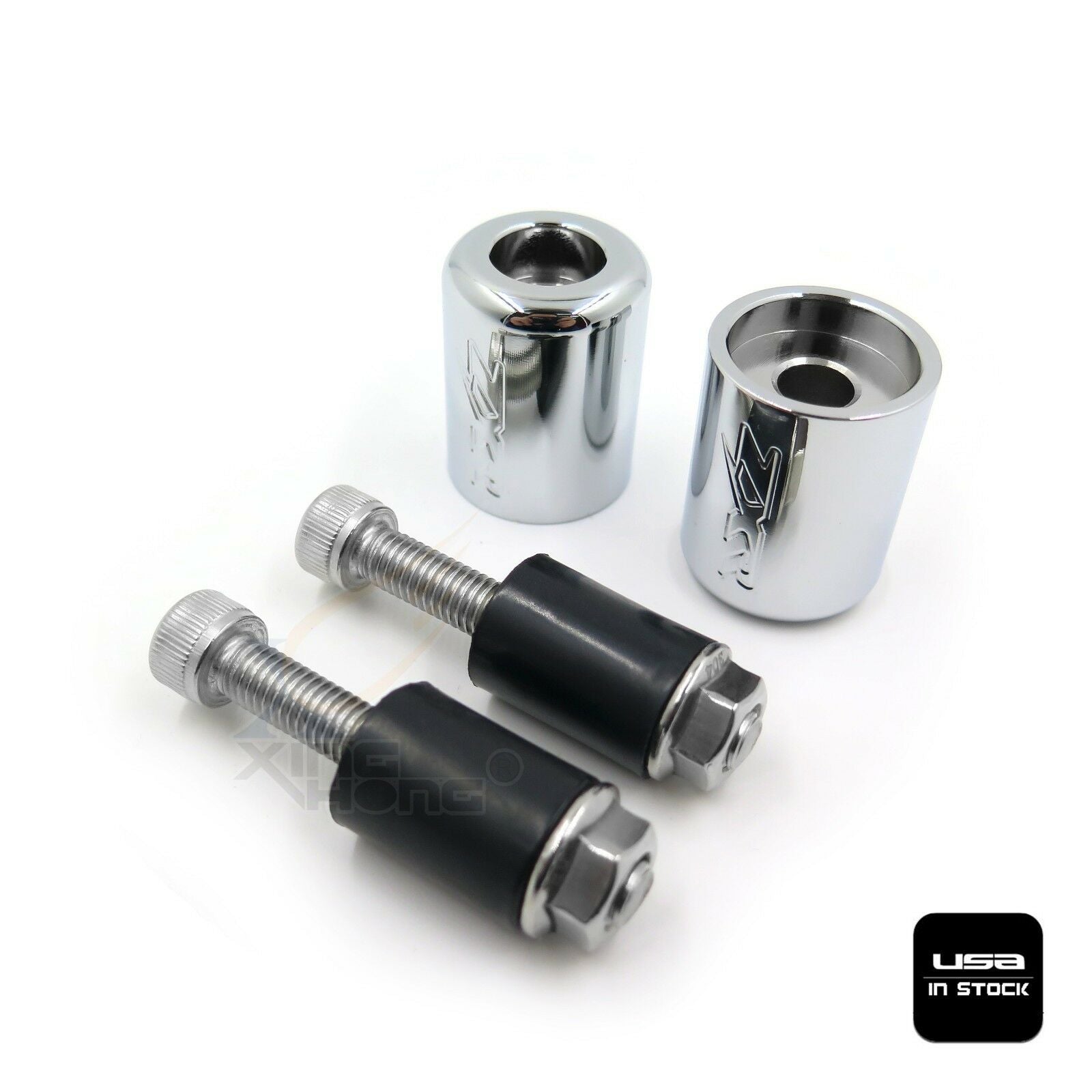 For 94-03 Kawasaki ZX9/ZX9R 99-00 ZRX1100 Chrome Bar Ends Sliders Rubber