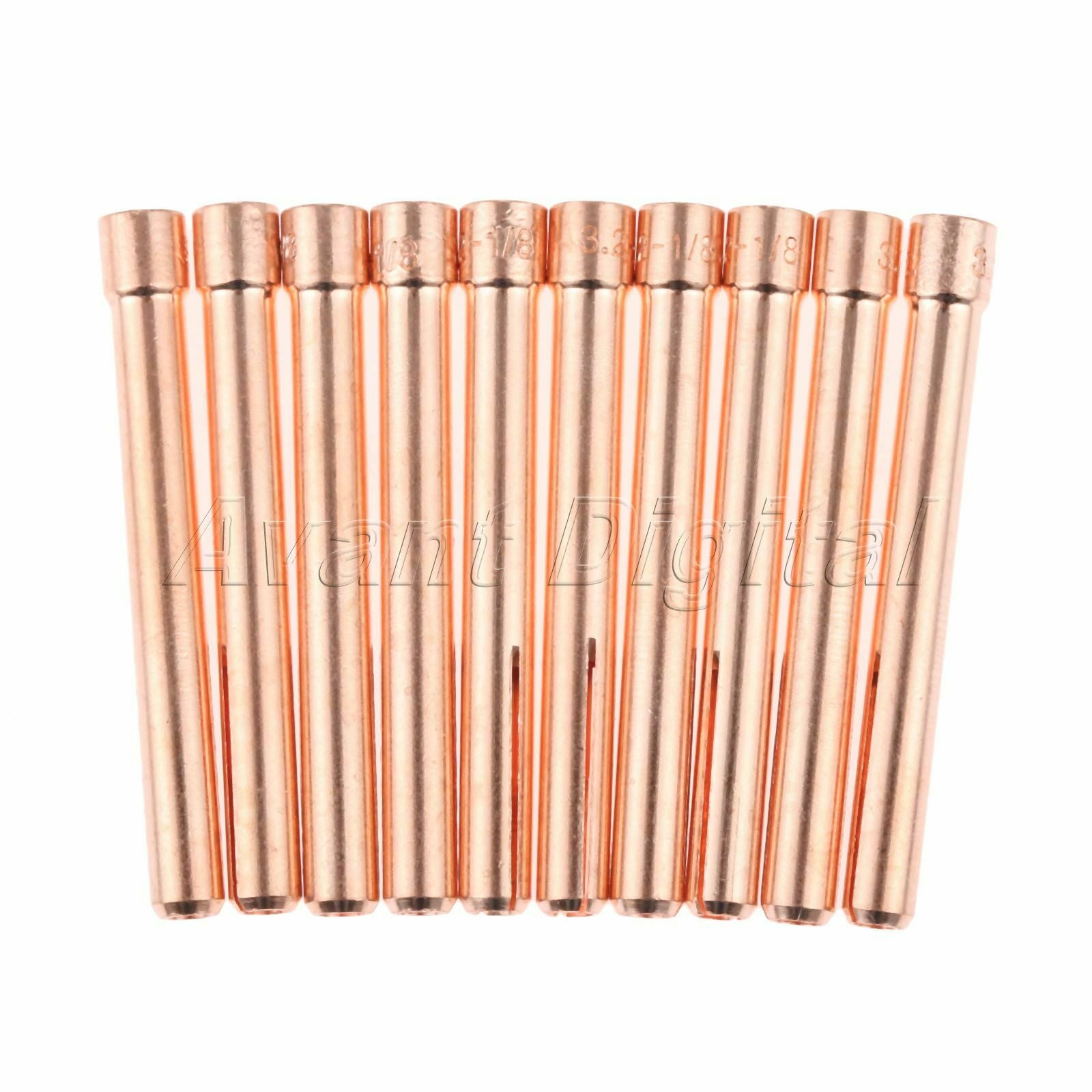 10Pcs Replace Kit 1/8" 10N25 3.2mm Collet Tips For WP17 18 26 TIG Welding Torch