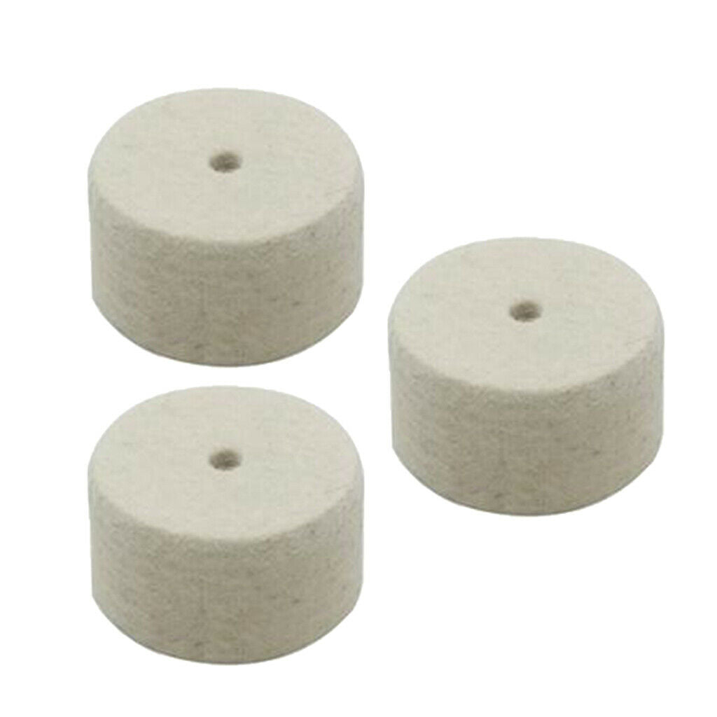 Durable 3Pcs Drum Pedal Beater Hammer Head Wool Felts for Drummer, White