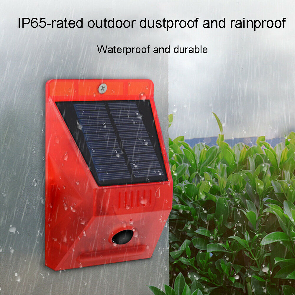 Outdoor Solar Sound & Light Alarm Motion Sensor Security Alarm System for Farm