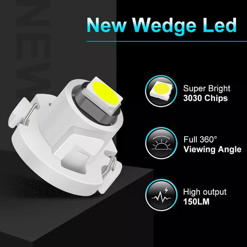 20X White T4 T4.2 Neo Wedge 1-SMD LED Cluster Instrument Dash Climate Bulb Light