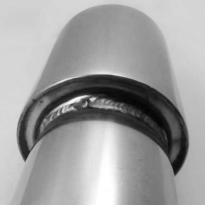 65mm Inlet Stainless Steel Car Exhaust Pipe Tail Muffler Tip Throat Tube 2 Bolts