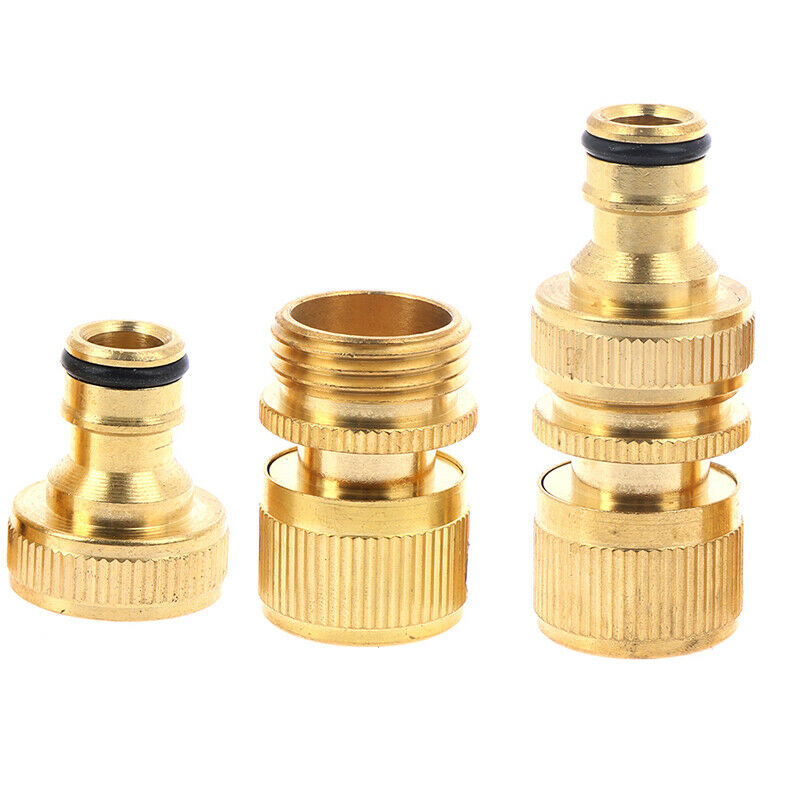 1pair Garden Hose Quick Connector 3/4- Inch GHT Brass Easy Connect FittinJOA Rf
