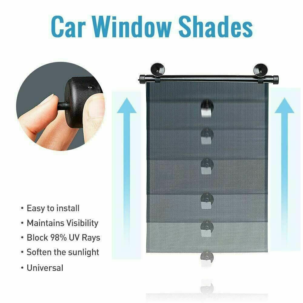 Retractable Car Auto Side Window Baby Sun Shade Shield Cover Roll Curtain Visor