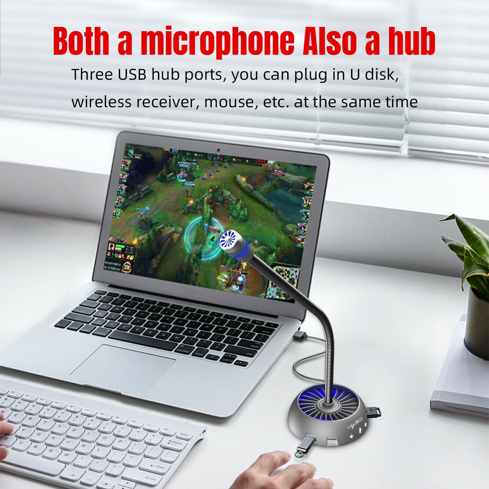 Desktop Microphone Speech Recording Mic for PC Laptop Notebook Gaming Chat
