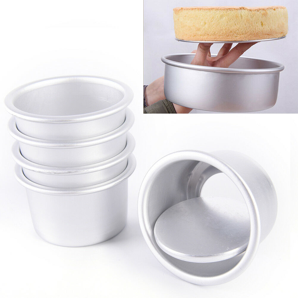 Aluminum Alloy Round Mini Cake Pan Removable Bottom Pudding Mol.l8