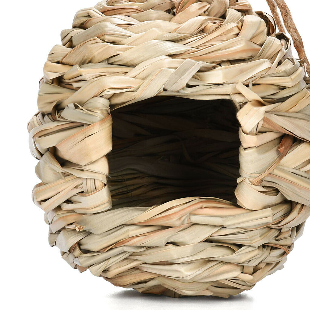 Bamboo Hummingbird House Woven Birdhouse Sill Hut for Office Garden Backyard